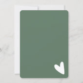Invitation Simple Moderne Baby Shower Vert Sauge (Dos)
