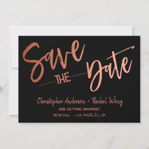 Invitation Simple moderne Black et Rose Gold Enregistrer la d