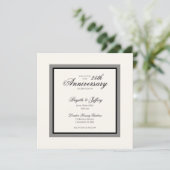 Invitation Simple moderne blanc 25e anniversaire de mariage  (Debout devant)