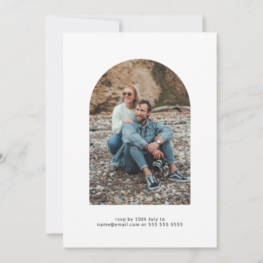 Invitation Simple Moderne Bubbles & Brews Couples Douche Phot (Dos)