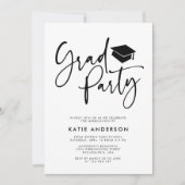 Invitation Simple Moderne Calligraphie Grad Party Photo (Devant)