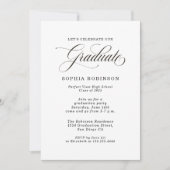 Invitation Simple Moderne Calligraphie Parti de Graduation (Devant)