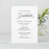 Invitation Simple Moderne Calligraphie Parti de Graduation (Debout devant)