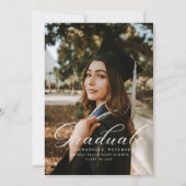 Invitation Simple Moderne Calligraphie Photo Graduation (Devant)