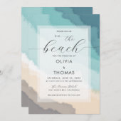 Invitation Simple Moderne Calligraphie Plage côtière Mariage (Devant / Derrière)