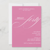 Invitation Simple Moderne Calligraphie Quarante 40e Fête d'An (Devant)