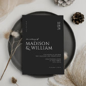 Invitation Simple moderne chic Mariage noir et blanc