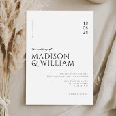 Invitation Simple moderne chic Mariage noir et blanc