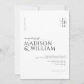 Invitation Simple moderne chic Mariage noir et blanc (Devant)