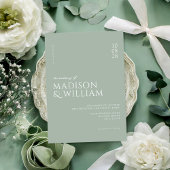 Invitation Simple moderne chic Mariage vert Sage