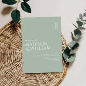 Invitation Simple moderne chic Mariage vert Sage