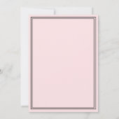 Invitation Simple moderne chic rose et noir 30e anniversaire (Dos)