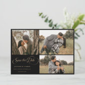 Invitation Simple Moderne Classe | Enregistrer la Date Photo (Debout devant)