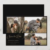 Invitation Simple Moderne Classe | Enregistrer la Date Photo (Devant / Derrière)