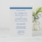 Invitation Simple moderne classique Bleu et Argent A01A (Debout devant)