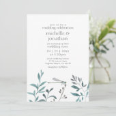Invitation Simple moderne Dragonfly Garden Mariage de verdure (Debout devant)
