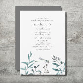 Invitation Simple moderne Dragonfly Garden Mariage de verdure