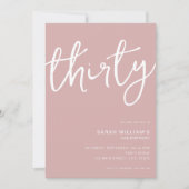Invitation Simple moderne Dusty Rose 30e anniversaire (Devant)