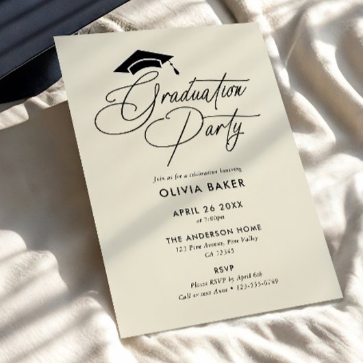 Invitation Simple Moderne Écriture Manuscrite pour Fête de Re