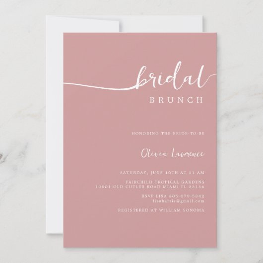 Invitation Simple moderne écriture manuscrite script Brunch n (Devant)