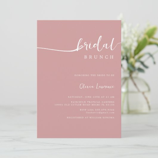 Invitation Simple moderne écriture manuscrite script Brunch n (Debout devant)
