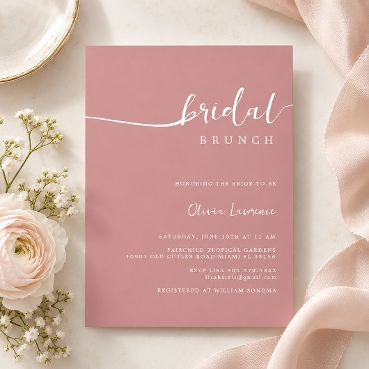 Invitation Simple moderne écriture manuscrite script Brunch n