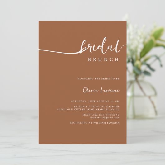 Invitation Simple moderne écriture manuscrite script Brunch n (Debout devant)