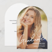 Invitation Simple moderne écriture manuscrite script Graduate (Devant / Derrière)