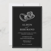 Invitation Simple moderne élégant couple bague mariage (Devant)