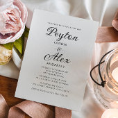 Invitation Simple moderne Elegant Cream Bride Mariage de cham