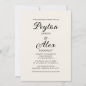 Invitation Simple moderne Elegant Cream Bride Mariage de cham (Devant)