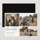 Invitation Simple Moderne Élégant | Enregistrer la Date Photo (Devant / Derrière)