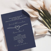 Invitation Simple moderne élégant Mariage bleu marine