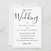 Invitation Simple moderne élégant Mariage de script de callig (Devant)