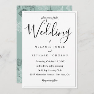 Invitation Simple moderne élégant Mariage de script de callig