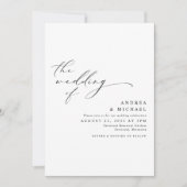 Invitation Simple Moderne Élégant Photo Mariage (Devant)