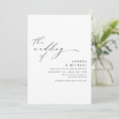 Invitation Simple Moderne Élégant Photo Mariage (Debout devant)
