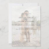 Invitation Simple Moderne Élégant Photo Mariage (Devant)