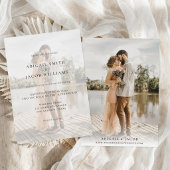 Invitation Simple Moderne Élégant Photo Mariage