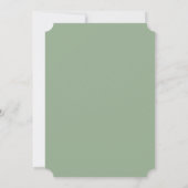 Invitation Simple moderne élégant Script Sage Mariage vert (Dos)