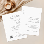 Invitation Simple moderne élégant tout en un Mariage de code<br><div class="desc">Vous recherchez une faire-part de mariage simple et moderne qui attirera l'attention de tous ? Ne cherchez pas plus loin que cet élégant tout en une seule invitation avec un code QR. Avec un design minimaliste noir et blanc et un script de calligraphie branché, cette invitation présente un mélange parfait...</div>