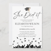 Invitation Simple Moderne Elle L'A Fait Diplôme (Devant)