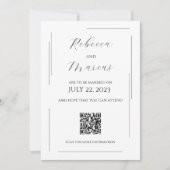 Invitation Simple, moderne et élégant avec code QR | MARIAGE (Devant)