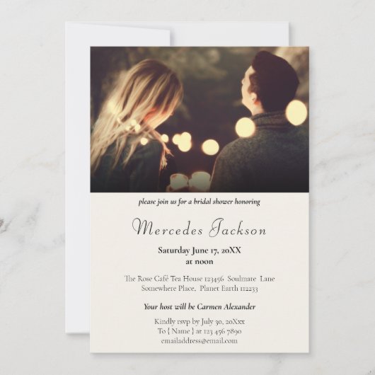 Invitation Simple, moderne et élégant avec Mariage initial (Devant)