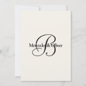 Invitation Simple, moderne et élégant avec Mariage initial (Dos)