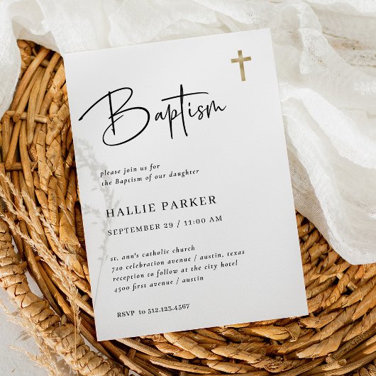 Invitation Simple, moderne et minimaliste | Baptême