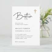Invitation Simple, moderne et minimaliste | Baptême (Debout devant)