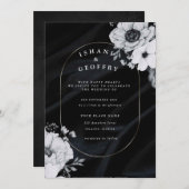 Invitation Simple, moderne et minimaliste | Mariage noir (Devant / Derrière)