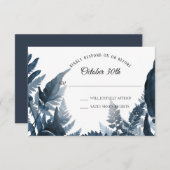 Invitation Simple Moderne Ferme Forêt Bleu et Blanc RSVP (Devant / Derrière)