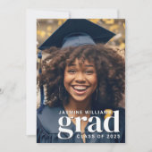 Invitation Simple moderne fête de graduation de 2 photos (Devant)